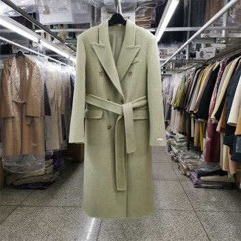 大连鸿博双面羊毛大衣女中长款25秋冬新款韩版正肩双排扣显瘦毛呢