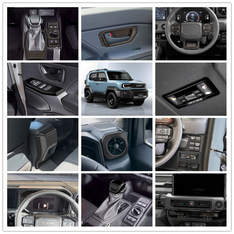26 Models of Land Cruiser Fj Interior Modification Stickers for Gear Shift, Center Console, Rear Exhaust Vents, Steering Wheel Trim