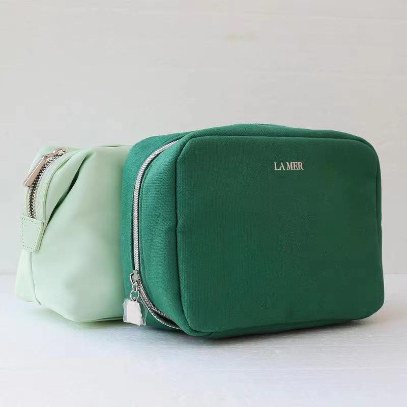 Big Brand Counter Cosmetic Bag Sea Blue Counter Gift Bag Large Capacity Storage Thick Canvas Green Lamer Sexy Square Bag