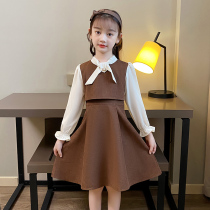 Childrens autumn dress Autumn New style girl skirt long sleeve Primary School students early autumn fashion princess dress women