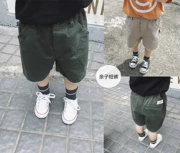Summer 妈 Mùa hè 2018 quần short mới cho trẻ em cha và con trai cotton viền năm điểm quần thường