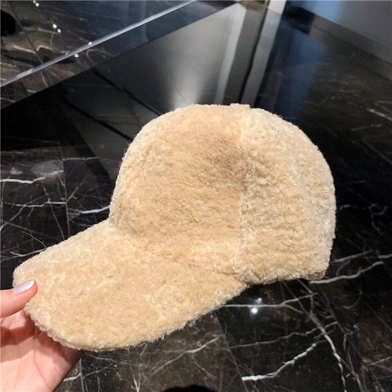 Winter New Warm Matching Polenta lamb INS matching Duck Tongue Cap Women Casual Thickening of the Baseball Cap
