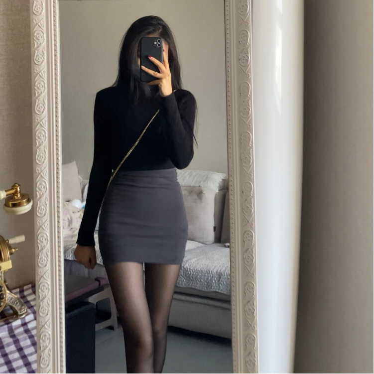 Lostuols Skirts Stretch Skin Skiness Skiness Snacks Sexy Spicy Girl High Waist Backs Bottom Snap