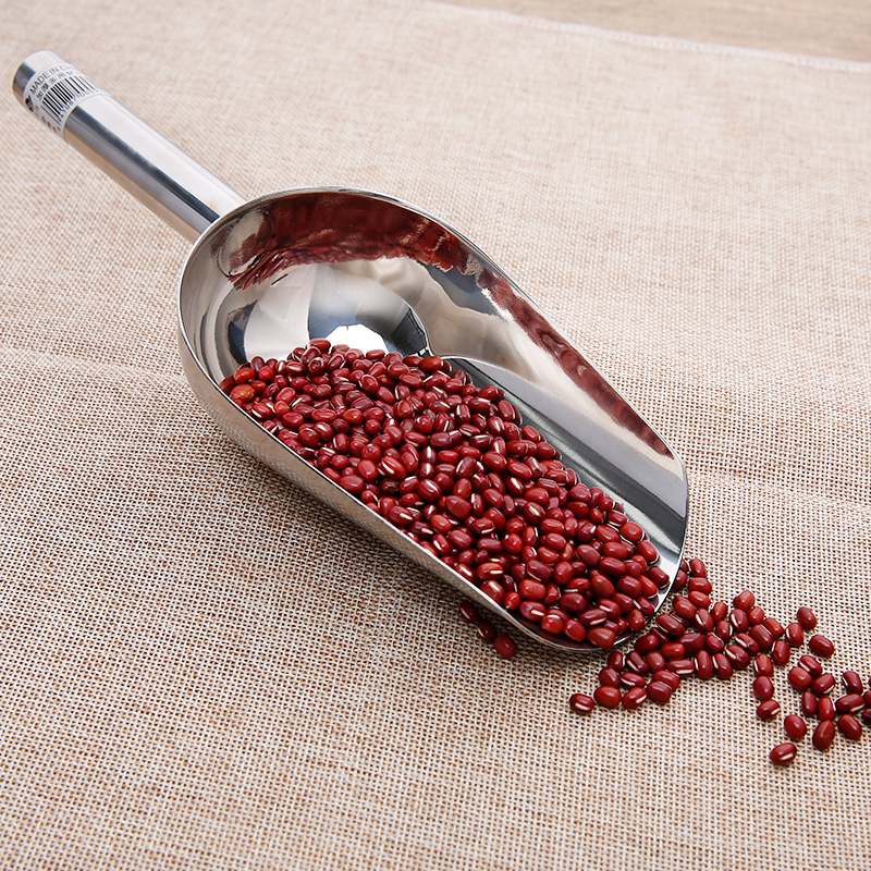 Stainless steel ice shovel thickened shovel dried fruit shovel tea burst rice flower melon seeds rice shovel grain flour food round bottom shovel