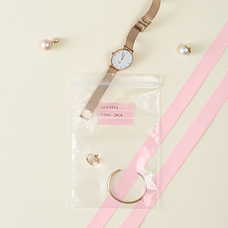 Colorful writing storage bag Transparent cosmetics self-sealing bag Travel plastic waterproof jewelry sealed small bag