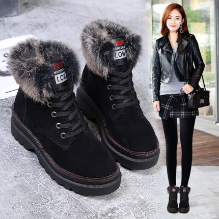 晨品2018新款马丁靴女秋英伦风韩版棉鞋百搭