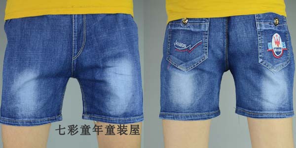 Trai quần short denim mùa hè mỏng quần áo trẻ em đàn hồi lỏng trẻ em của quần nóng trong cậu bé lớn cậu bé năm quần thủy triều hoang dã