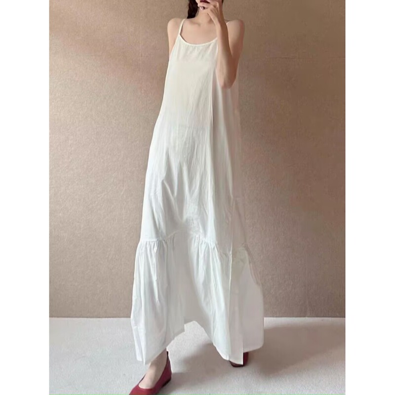Cut Label Counter Brand Discount Store ~ Linen Suspbottomer Long Skirt, Loose and Elegant Bottoming Vest Skirt, Cotton and Linen Dress Cut Label Counter Brand Discount Store ~ Linen Suspbottomer Long Skirt, Loose and Elegant Bottoming Vest Skirt, Cotton and Linen Dress