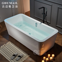 Acrylic bathtub 1 5 1 6 1 7 m rectangular one-piece tub independent color hotel bathtub