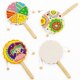 Wooden rattle white blank children's hand-painted graffiti toys kindergarten creative diy production art materials