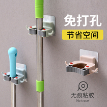 Mop adhesive hook No punch Wall Wall Wall Wall strong glue toilet broom hanger mop clip