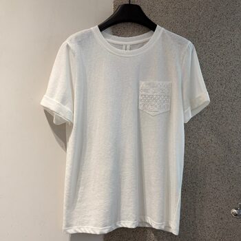 Brand discount fat mm large size 240 jin women's fashionable hollow pockets short-sleeved t-shirt snowflake cotton half-sleeved shirt