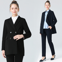 Pregnant womens clothing Spring and Autumn long pregnant womens career interview work OL windbreaker long sleeve suit