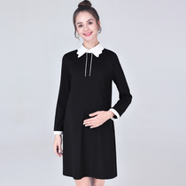 Pregnant women 2020 autumn and winter New pregnant women dress women loose career interview work dress can breastfeeding skirt