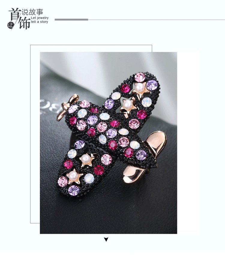 Trang sức hợp kim thời trang mới Tây lắp ráp nam nữ trâm cài máy bay rhinestone trâm phiên bản Hàn Quốc của pin - Trâm cài trang sức cài áo