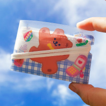 Mask storage clip foldable portable pvc cartoon children cute temporary storage clip mask box portable mask clip