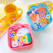 Japanese cute makeup bag female portable small portable super fire transparent large capacity travel waterproof wash storage bag