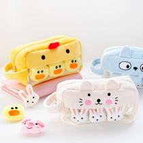 Pen bag female ins Japanese large-capacity Net red cute primary and secondary school students simple plush high-value childrens stationery bag