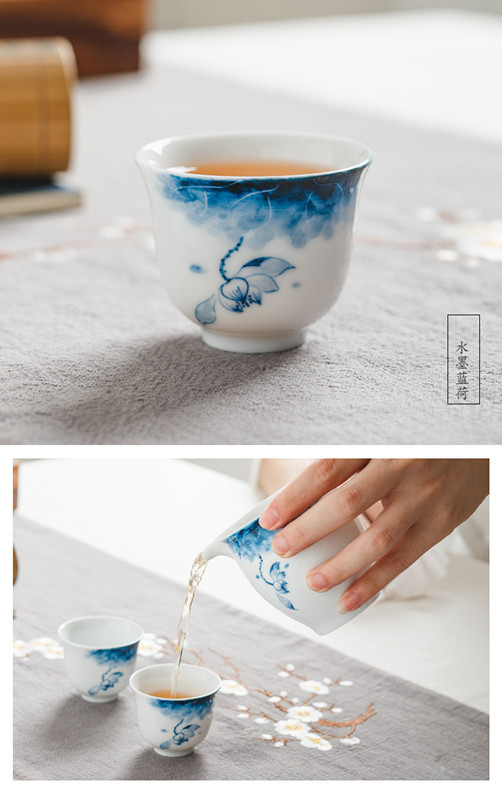 Kung fu ceramic cups single individuals dedicated high - grade single cup small white porcelain with blue and white porcelain hand - made sample tea cup