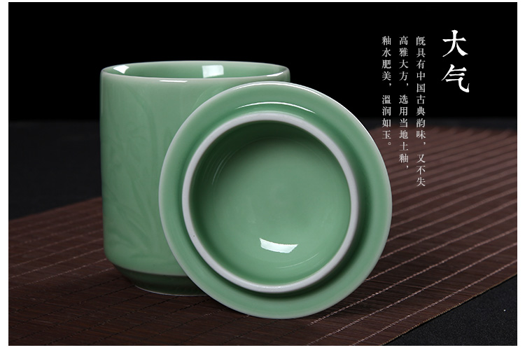 QY meet DIY private custom office keller cup together scene celadon ceramics creative cup by patterns