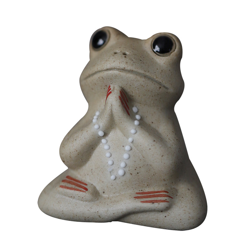Get creative pastoral scene pottery zen wind small tea pet frog furnishing articles ceramic sexy Buddha comfortable tea pet toad