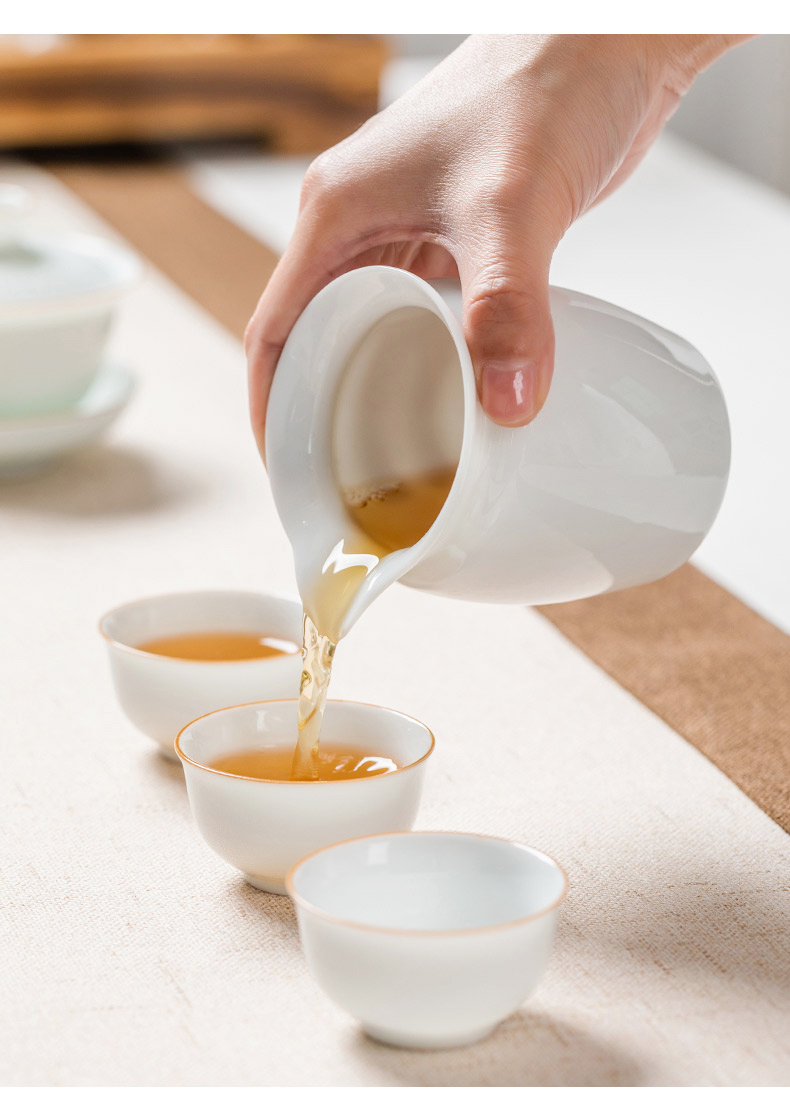 Sweet white porcelain ceramic cups kung fu home perfectly playable cup small sample tea cup tea set a single ultimately responds puer tea bowl