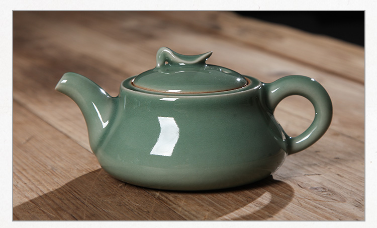 QY modern Chinese style together scene celadon ceramic teapot large small single pot home kung fu pot teapot