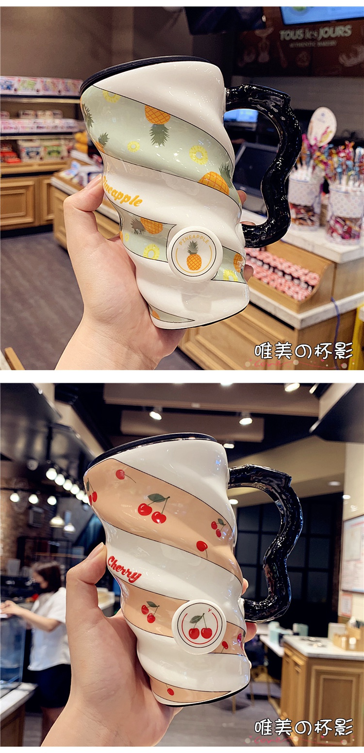 Ms han edition creative girl heart ceramic cup fresh male household coffee cup ins web celebrity express keller