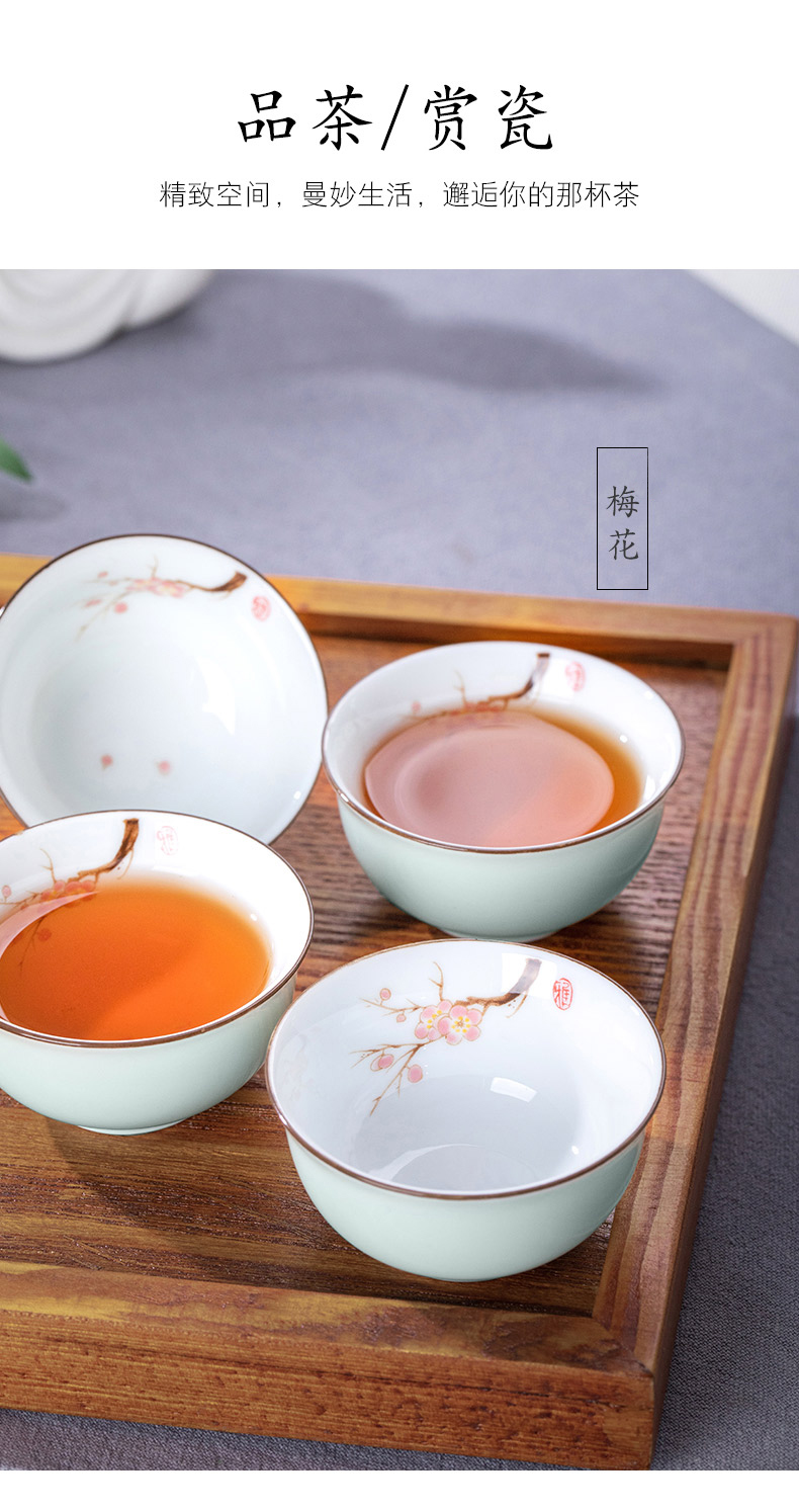 Kung fu tea cups for 6 pack small suit with blue and white porcelain tea cups of high - grade ceramic sample tea cup