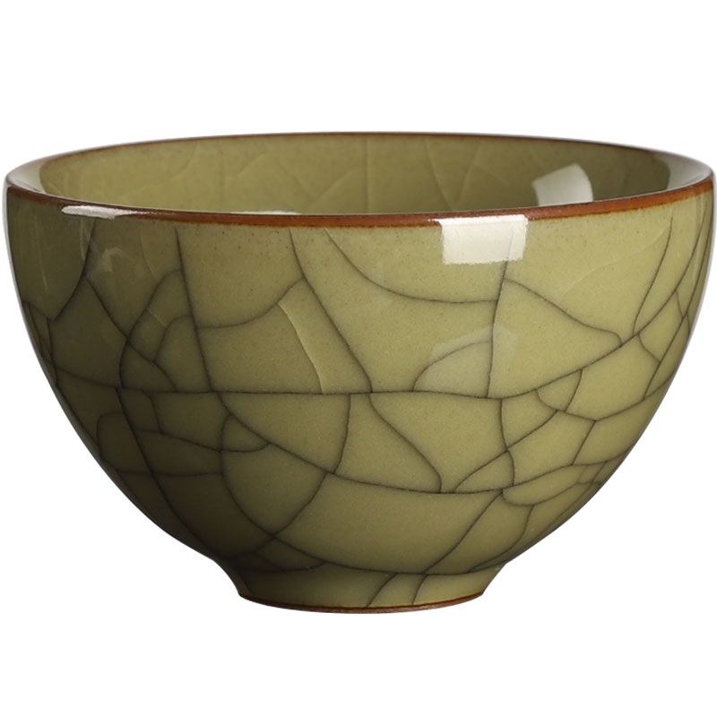 QY poly real scene celadon cup with three legs kung fu tea accessories sample tea cup bowl with ice to crack the master cup cup single CPU