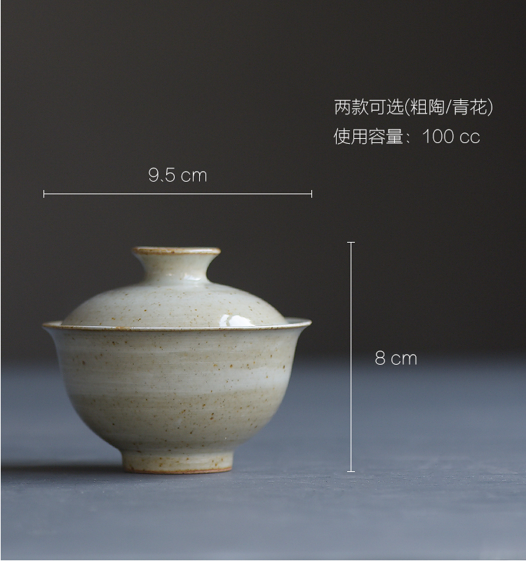 Poly real scene ceramic tureen coarse clay bowl work blue and white tea tea bowl family white porcelain bowl