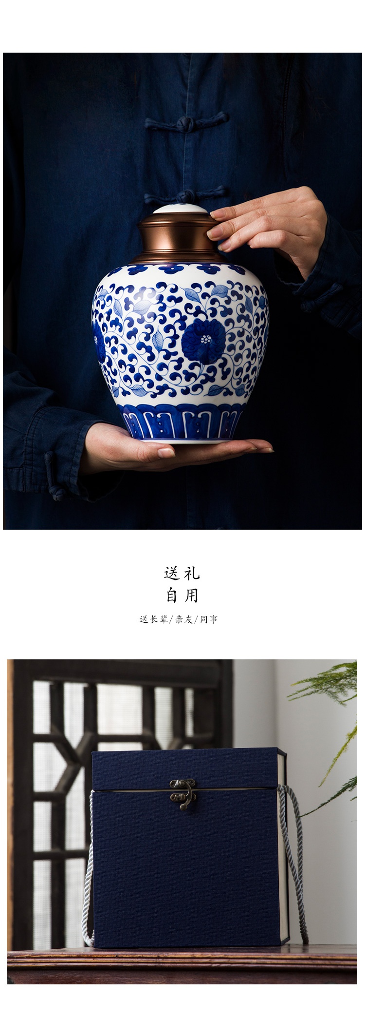 The Poly real view jingdezhen ceramic large Chinese blue and white porcelain tea pot seal high - grade household moistureproof checking out the tea