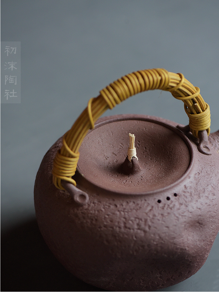 Poly real scene are it zhu mud coarse pottery charcoal stove temperature boiling pot of tea tea warm tea boiled tea cozy group by hand