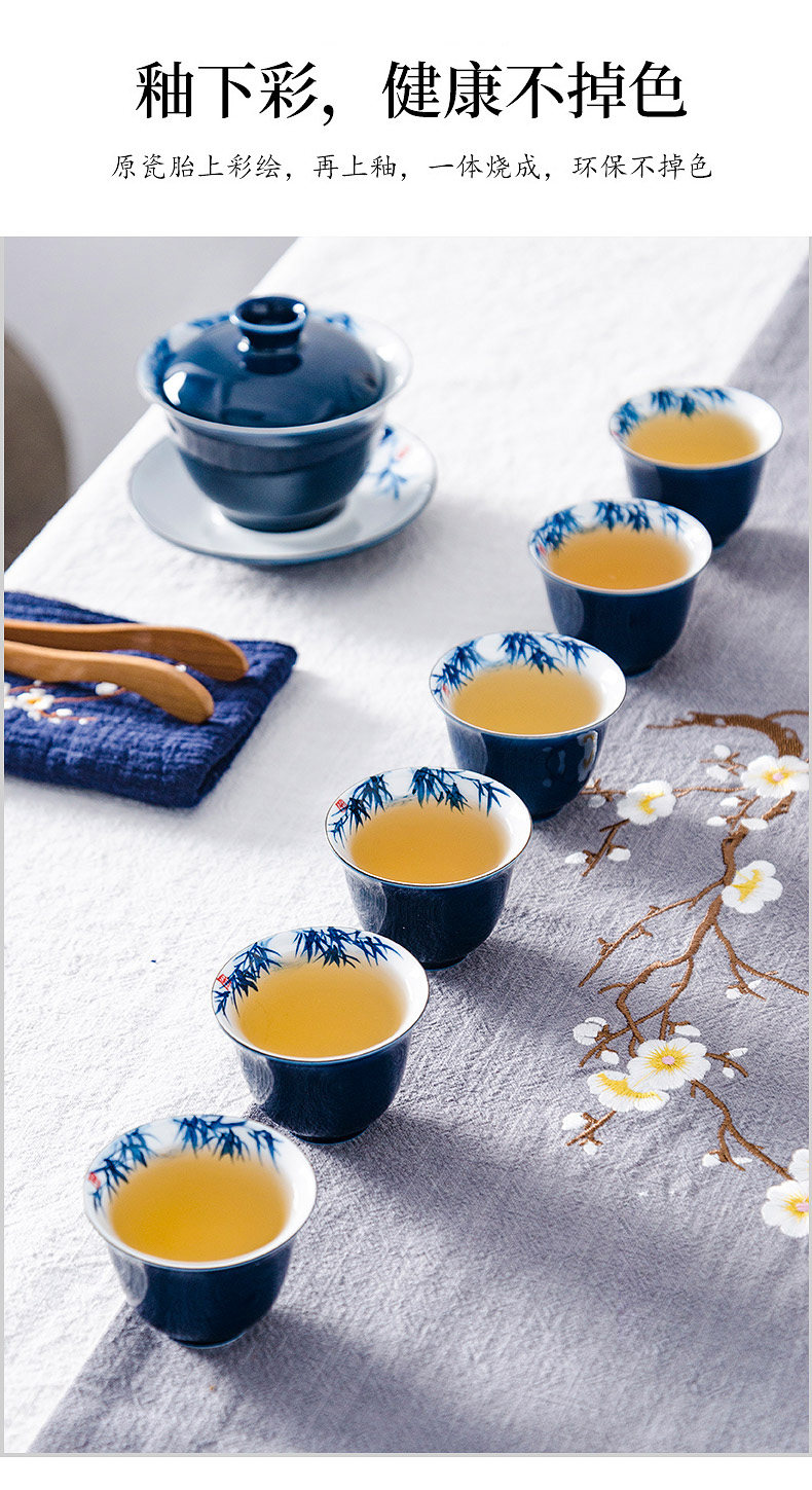 Kung fu ceramic cups single individuals dedicated high - grade single cup small white porcelain with blue and white porcelain hand - made sample tea cup