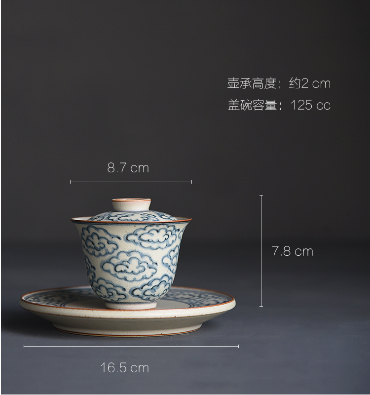 Poly real scene of jingdezhen ceramic tureen checking porcelain tureen xiangyun cup cup kung fu tea set