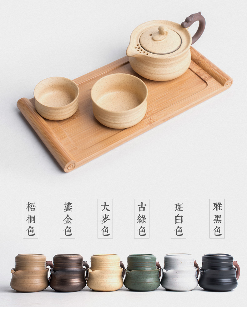 Poly real crack cup travel tea set suit portable retro scene coarse now pot of a cup of tea cup Japanese ceramic teapot