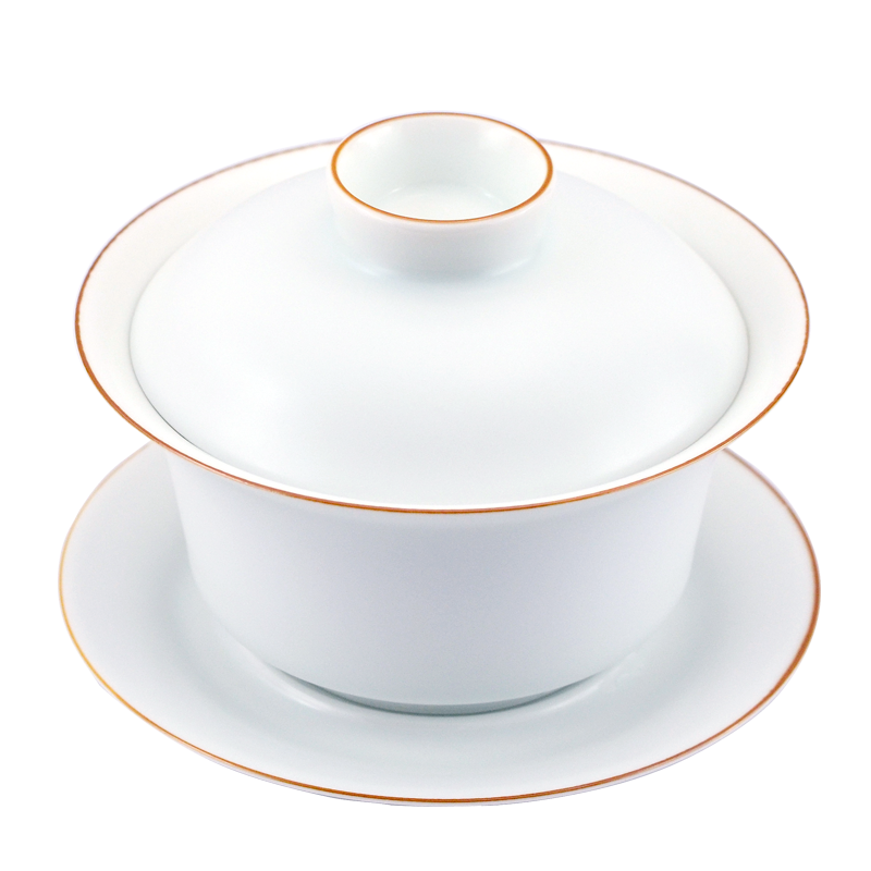 The Poly real scene know jingdezhen pure manual white ceramic tureen tea cups white porcelain only three large bowl tea cups