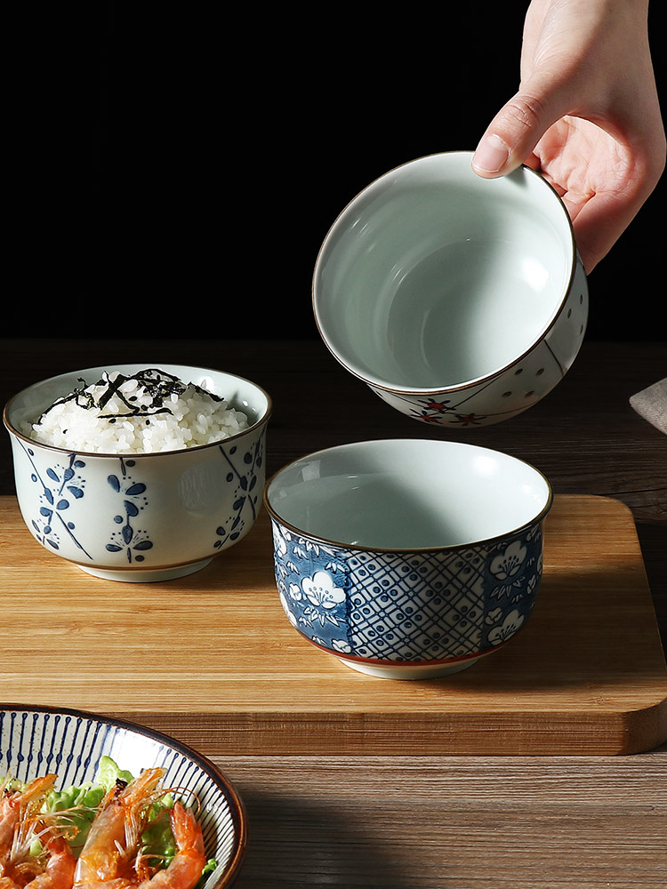 J together scene more Japanese ceramic bowl of creative design of household utensils wind restoring ancient ways under the glaze color eat bowl soup bowl