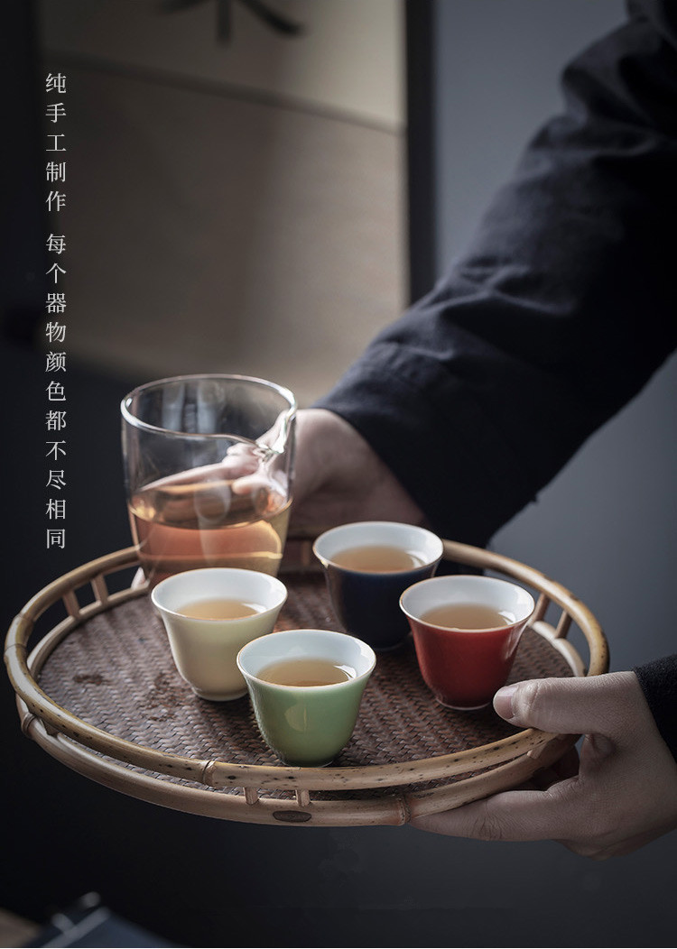 Poly real scene ore under high temperature color glaze tureen glass ceramic tea set suit kung fu tea set gift boxes of gifts