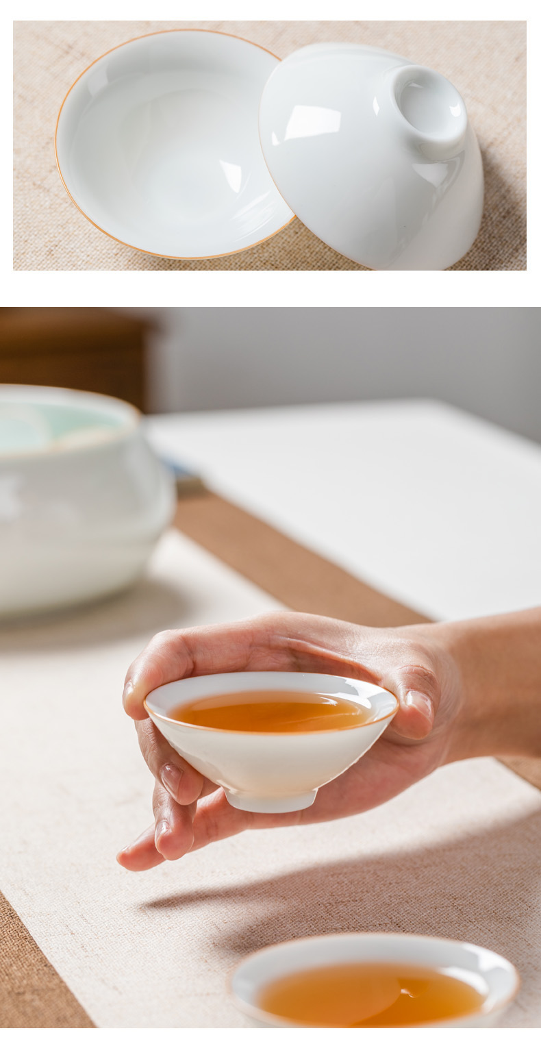 Sweet white porcelain ceramic cups kung fu home perfectly playable cup small sample tea cup tea set a single ultimately responds puer tea bowl