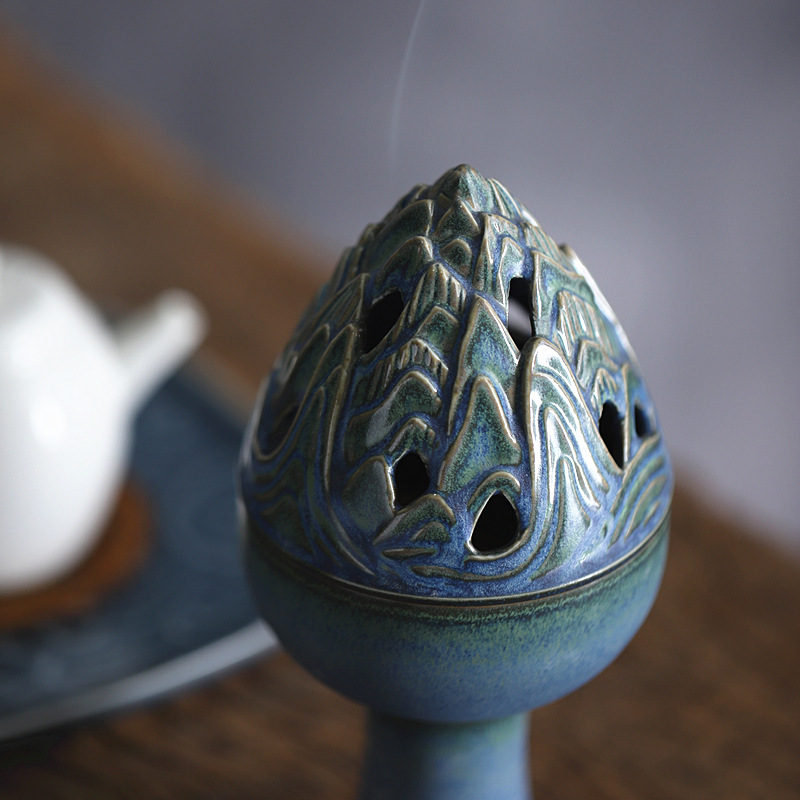 Xiang Xiang furnace furnishing articles together scene zen ceramic antique incense coil tower creative home bedroom sandalwood aroma stove restoring ancient ways