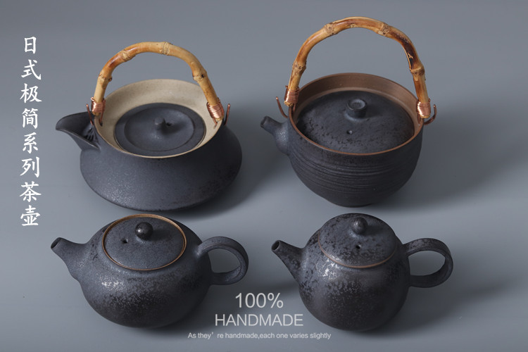 Poly real jingdezhen scene all hand iron black glaze small Japanese JianChan wind ceramic teapot tea pot of kung fu tea set