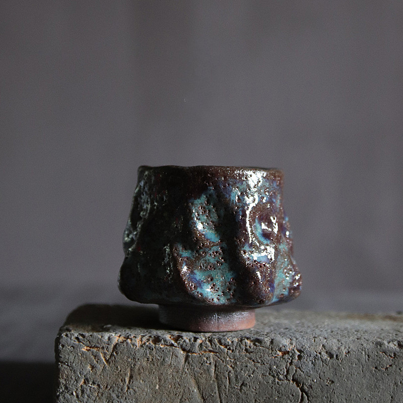 Poly real view jingdezhen ghost ambition of wild coarse pottery hand pinch powder bug eat by moth ceramic masters cup sample tea cup wild tea cups