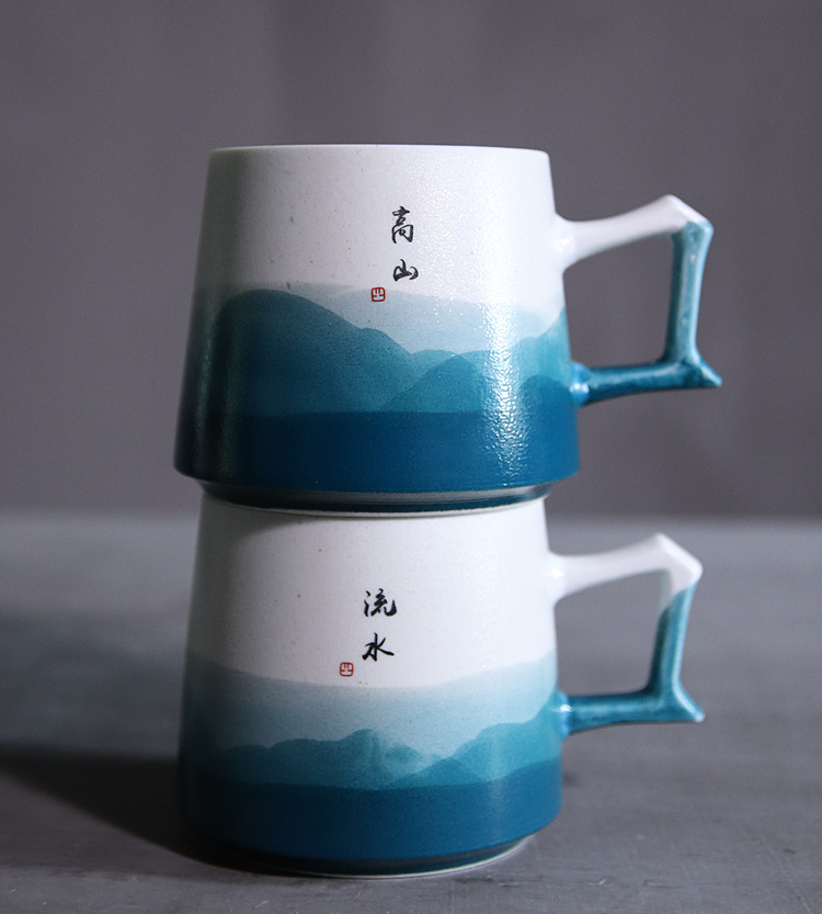 Poly real view jingdezhen ceramics by hand written picked mark cup, coffee cup enterprise LOGO customization