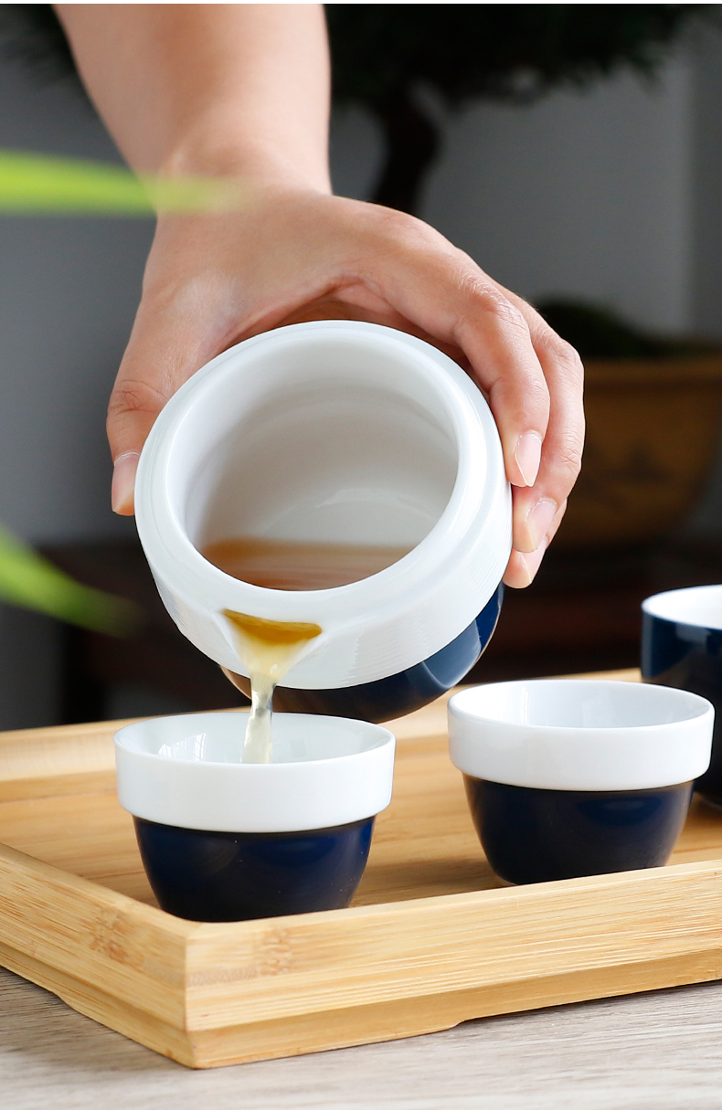 The Poly real boutique scene. Crack cup of jingdezhen ceramic cups tea sets travel a pot of two cups of tea pot of TZ