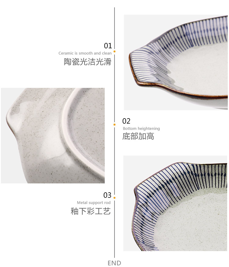 J together scene Japanese ceramic dish condiment disc of household kitchen circular plate tableware of pottery and porcelain dish fish dishes