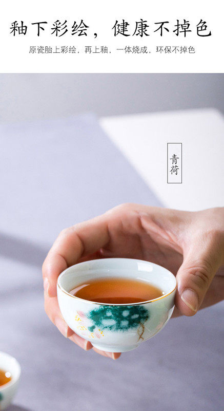 Kung fu ceramic cups single individuals dedicated high - grade single cup small white porcelain with blue and white porcelain hand - made sample tea cup