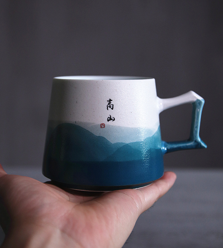Poly real view jingdezhen ceramics by hand written picked mark cup, coffee cup enterprise LOGO customization