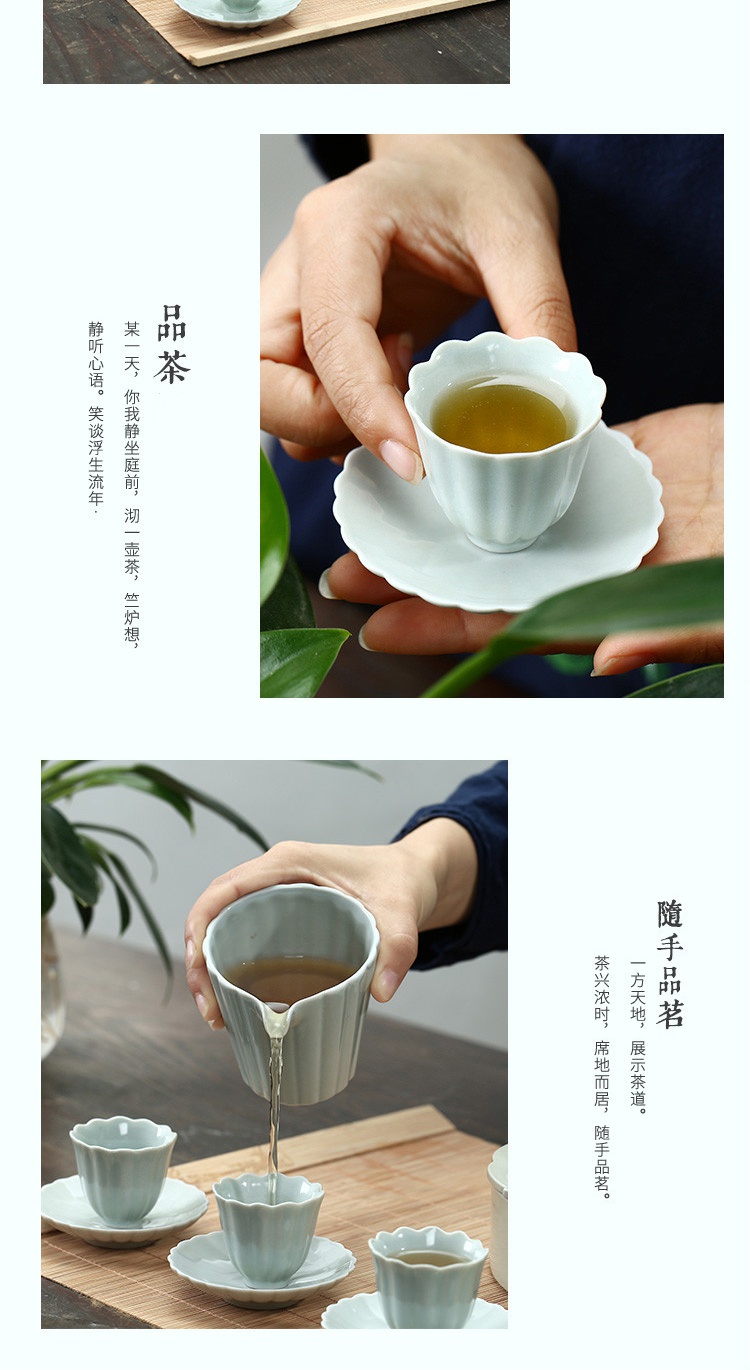 The Poly real view jingdezhen kung fu tea set suit plant ash household contracted noggin ceramic tea tureen tea tray