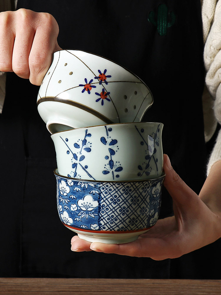 J together scene more Japanese ceramic bowl of creative design of household utensils wind restoring ancient ways under the glaze color eat bowl soup bowl